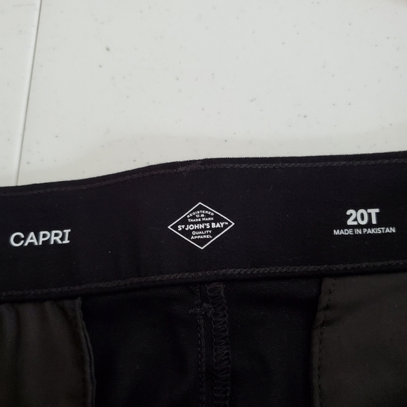 NEW Black Mid-Rise Capri Pants Size 20 TALL Easy Fit Pockets Stretch Soft Cotton - Picture 6 of 15